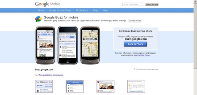 Google Buzz е оптимизиран за съвременните смартфони