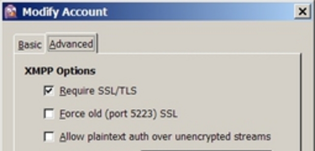 конфигуриране на Pidgin да ползва SSL за криптиране на връзката