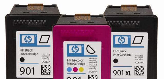HP Officejet 4500 All-in-One/Wireless използва, както стандартните мастилници HP 901 черно и трицветната HP 901, така и мастилницата с голям капацитет HP 901XL черно.